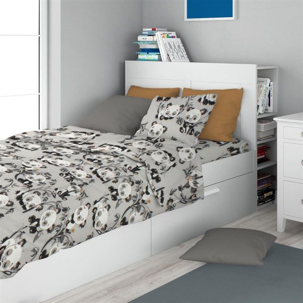 ΣΕΝΤΟΝΙΑ ΕΜΠΡΙΜΕ ΣΕΤ 3 τεμ kids Panda Bear 96 160X240 Grey 100% Cotton Flannel-32212223013