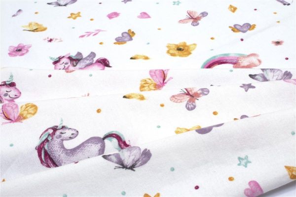 ΠΑΝΑ ΦΑΝΕΛΑ bebe Unicorn 105 80X80 White 100% Cotton Flannel-31211328016