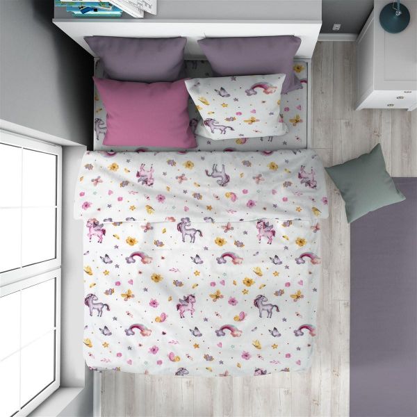 ΠΑΠΛΩΜΑΤΟΘΗΚΗ ΕΜΠΡΙΜΕ kids Unicorn 105 160X240 White 100% Cotton Flannel-32210823016