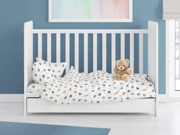 ΠΑΠΛΩΜΑΤΟΘΗΚΗ ΕΜΠΡΙΜΕ bebe Zoo 29 120X160 White 100% Cotton Flannel-31210821017