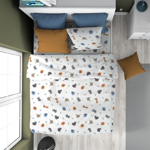 ΠΑΠΛΩΜΑΤΟΘΗΚΗ ΕΜΠΡΙΜΕ kids Zoo 29 160X240 White 100% Cotton Flannel-32210823017