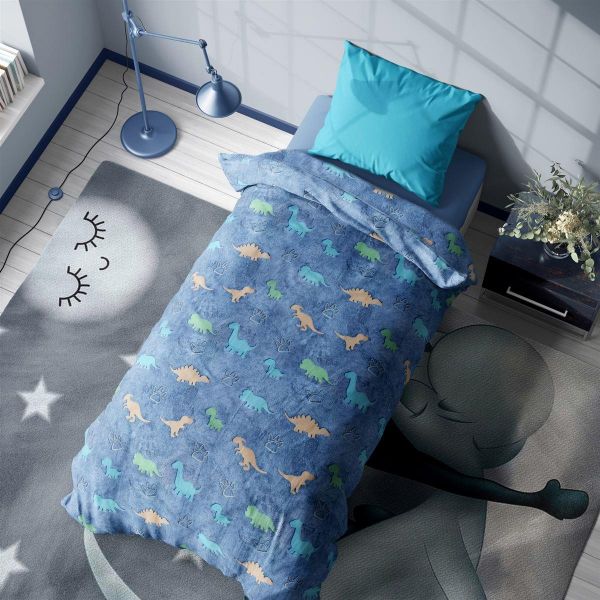 Κουβέρτα Fleece φωσφορίζουσα Dinosaur 160Χ220 100% Polyester-32413906002