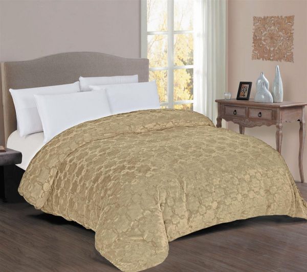 Κουβερτοπάπλωμα Γούνα-Sherpa 730 gsm 1830 Beige 220X240 100% Polyester-33421024031