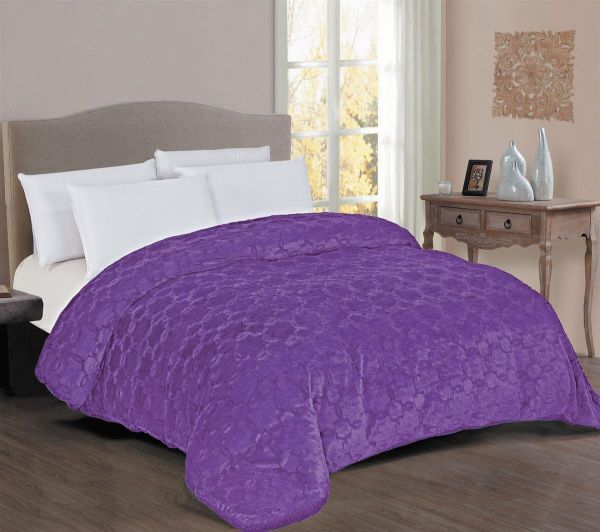 Κουβερτοπάπλωμα Γούνα-Sherpa 730 gsm 1830 Purple 160X220 100% Polyester-33421006037