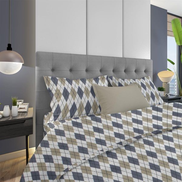 ΜΑΞΙΛΑΡΟΘΗΚΗ ΕΜΠΡΙΜΕ Diamond 327 50X70 Blue 100% Cotton Flannel-33211647001