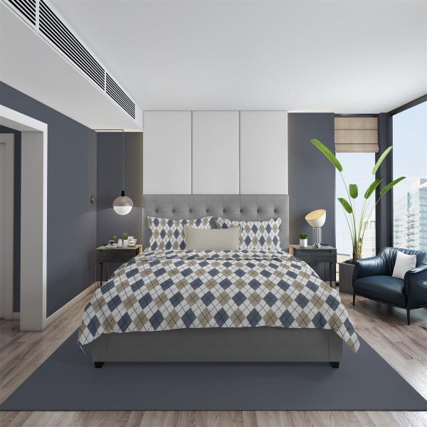 ΠΑΠΛΩΜΑΤΟΘΗΚΗ ΕΜΠΡΙΜΕ Diamond 327 220X240 Blue 100% Cotton Flannel-33210824001