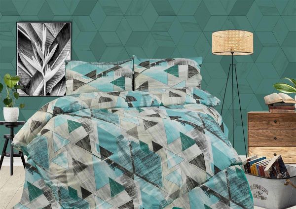 ΠΑΠΛΩΜΑΤΟΘΗΚΗ ΕΜΠΡΙΜΕ Geometrical 332 160X240 Petrol 100% Cotton Flannel-33210823004