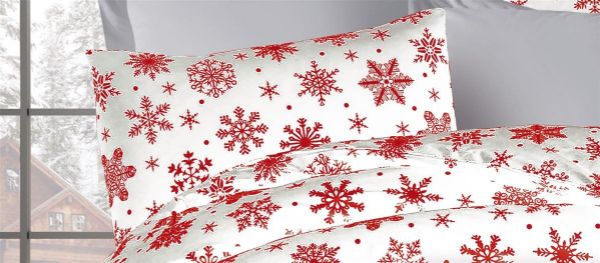 ΜΑΞΙΛΑΡΟΘΗΚΗ ΕΜΠΡΙΜΕ Snowflake 462 50X70 White-Red 70/30 Cott/Pol-33311647034