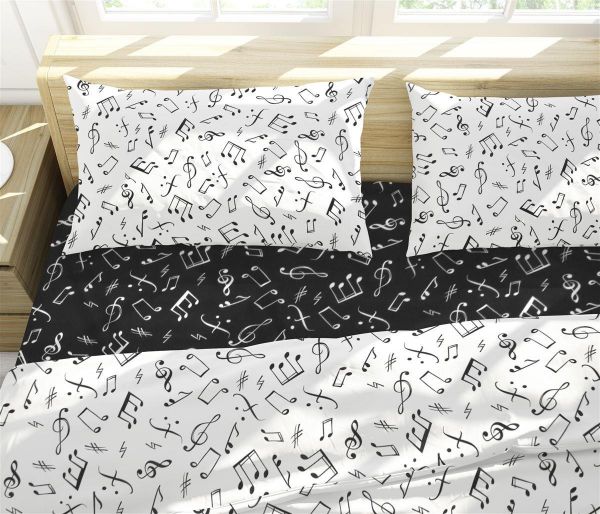 ΣΕΝΤΟΝΙΑ ΕΜΠΡΙΜΕ ΣΕΤ 3 τεμ Πεντάγραμμο Multi 444 160X240 Black-White 70/30 Cott/Pol-33312223031