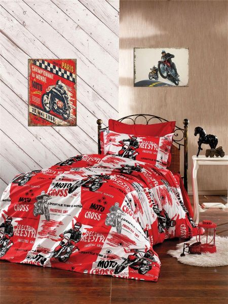 ΠΑΠΛΩΜΑ ΕΜΠΡΙΜΕ kids Motocross 288 160X240 Red 70/30 Cott/Pol-32311123005