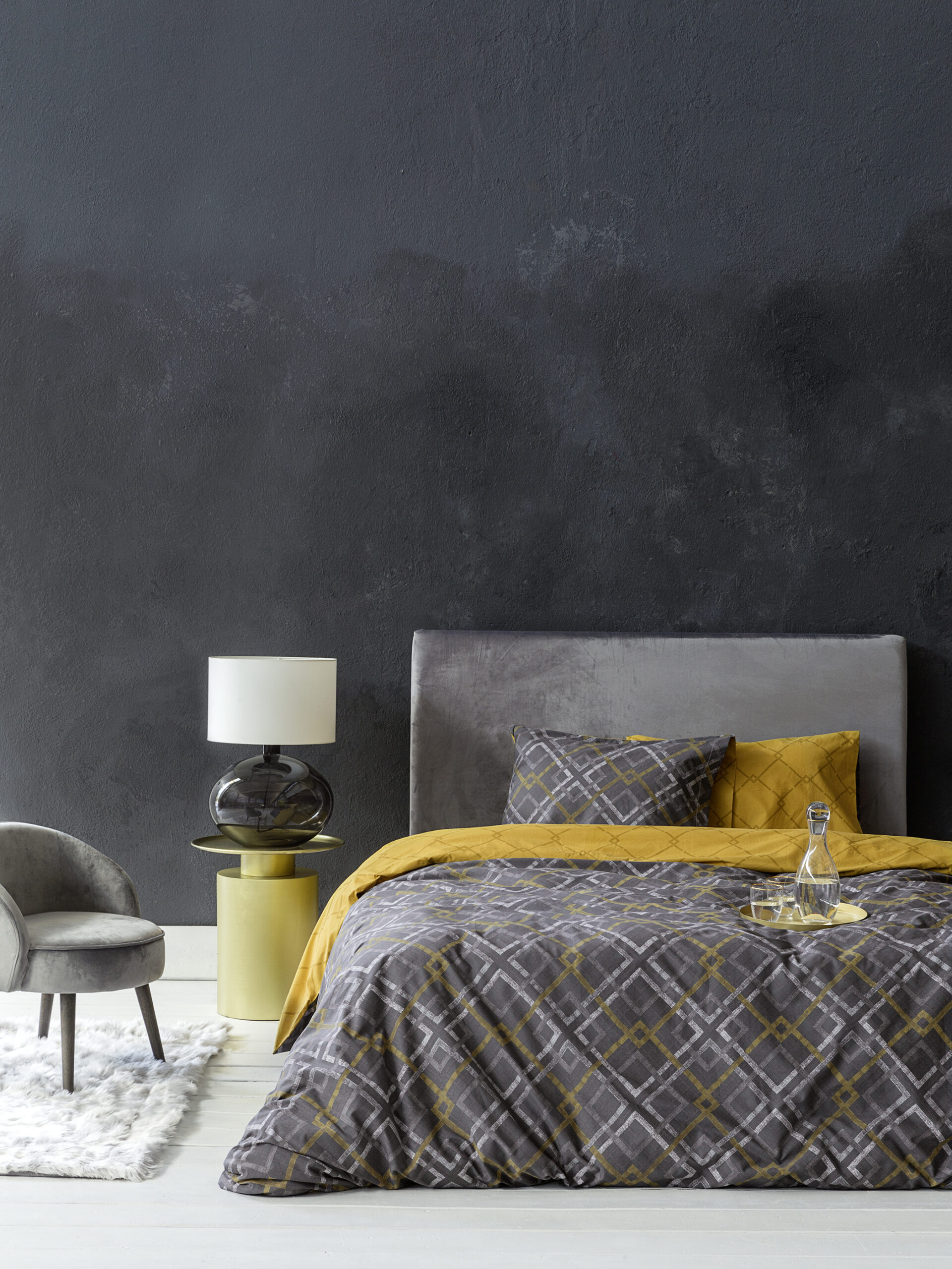 Σετ Παπλωματοθήκη Μονή - Nobel Dark Gray - Nima Home - 5206482084582