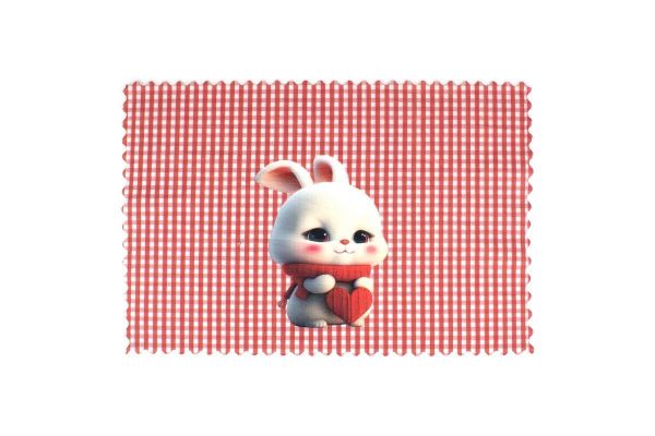 Σουπλά Φαγητού bebe Love Bunny 36 35X50 Κόκκινο Υφασμάτινο-31463767018