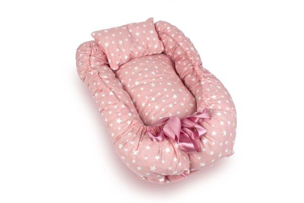 Βρεφική Φωλιά & Μαξιλάρι Εμπριμέ Σετ 2 τεμ Star 34 90X110,25X35 Coral 100% Cotton-31114020002