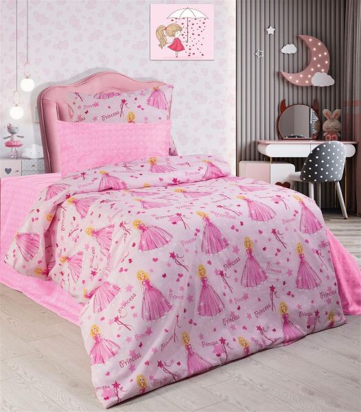ΠΑΠΛΩΜΑ ΕΜΠΡΙΜΕ kids Princess 392 160X240 Pink 70/30 Cott/Pol-32311123007