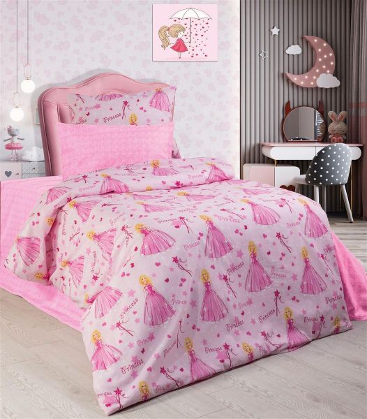 ΣΕΝΤΟΝΙΑ ΕΜΠΡΙΜΕ ΣΕΤ 3 τεμ kids Princess 392 160X240 Pink 70/30 Cott/Pol-32312223007