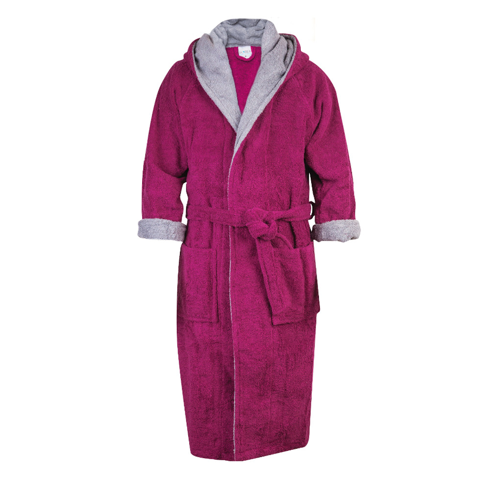 Μπουρνούζι Ενηλίκων Με Κουκούλα Raglan Style Μπορντώ Μπορντώ ΕΝΗΛΙΚΩΝ L