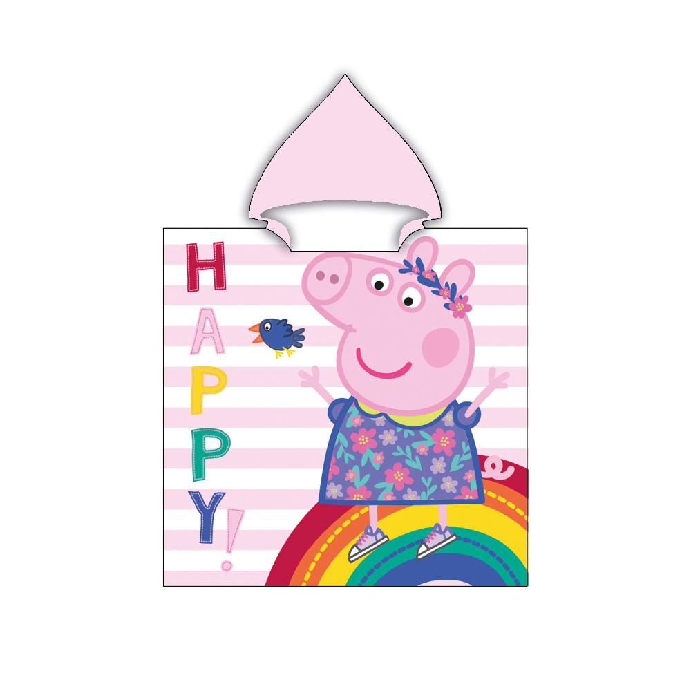Παιδικό Πόντσο Microfiber Peppa Pig Ροζ ONE SIZE 55 x 110 cm