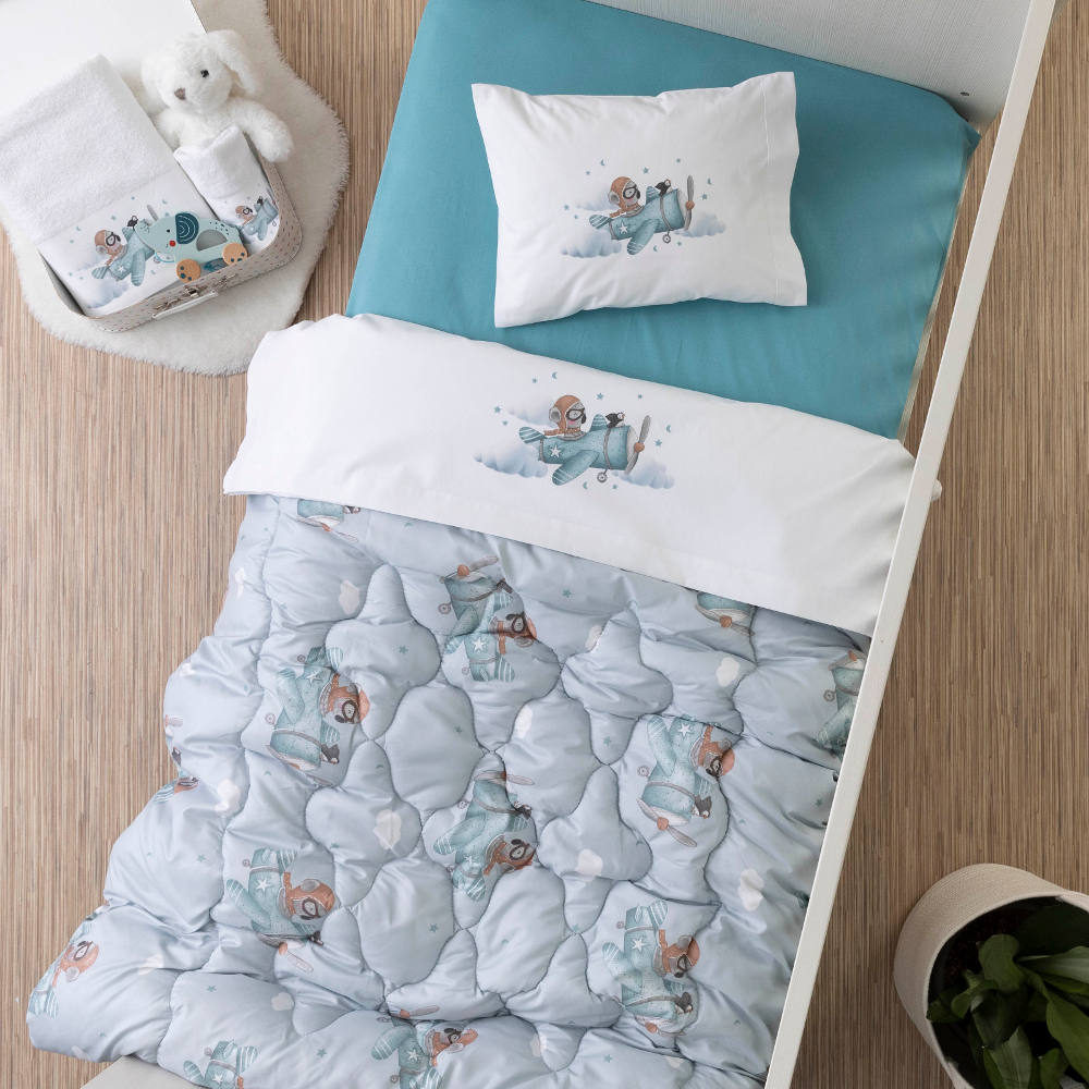 Πάπλωμα Κούνιας Aviator Πετρόλ BEBE 110 x 140 cm