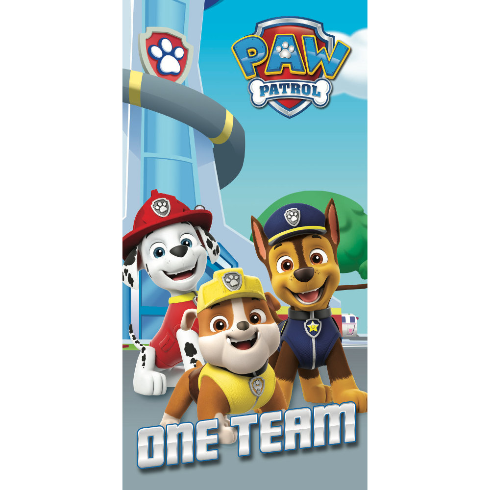 Πετσέτα Θαλάσσης Βαμβακερή Βελούδινη Paw Patrol 320gsm Τυρκουάζ 70 X 140 70 x 140 cm