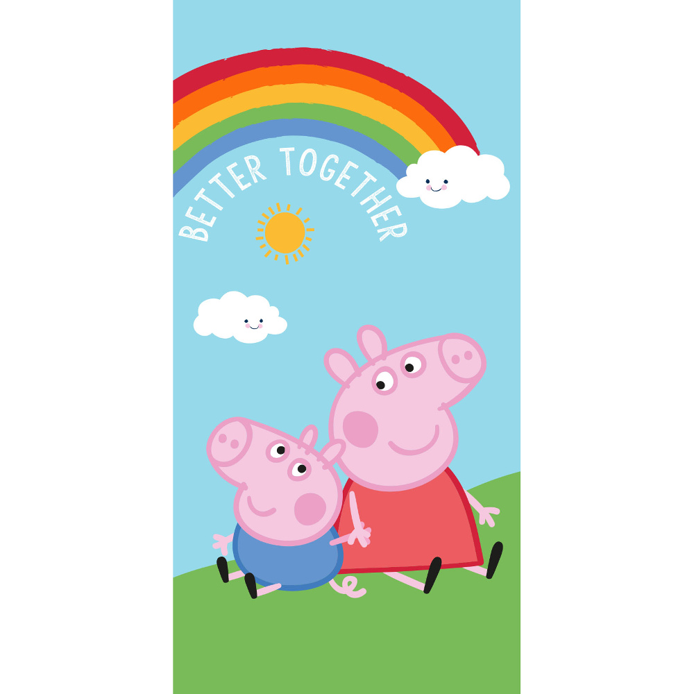 Πετσέτα Θαλάσσης Βαμβακερή Βελούδινη Peppa Pig 320gsm Τυρκουάζ 70 X 140 70 x 140 cm