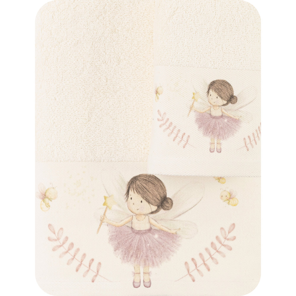 Πετσέτες Σετ 2ΤΜΧ Fantasia Εκρού Εκρού BEBE 70 x 120 / 30 x 50 cm
