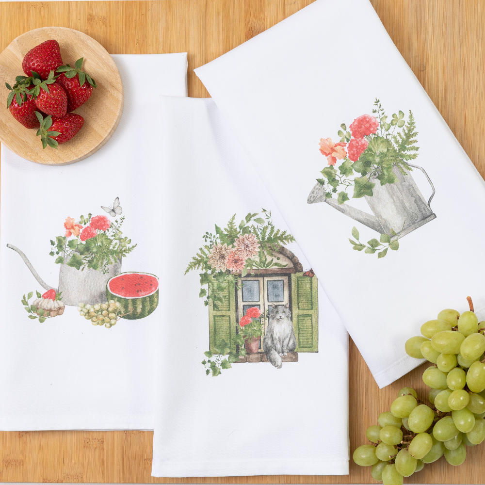Ποτηρόπανα Κουζίνας Grape  Σετ 3ΤΜΧ Λευκό 50 X 70 (3) 50 x 70 cm
