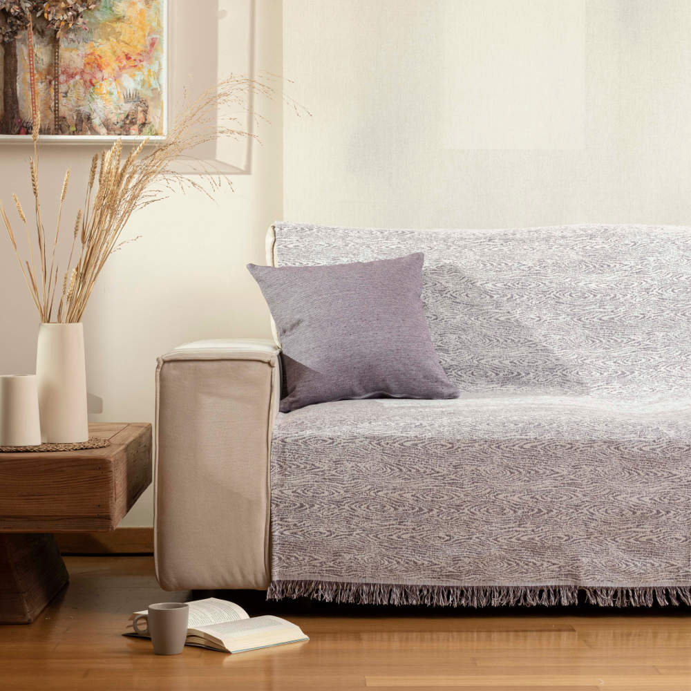 Ριχτάρι Βαμβακερό Πολυθρόνας Forest Μωβ ΜΟΝΟΘΕΣΙΟ 180 x 180 cm