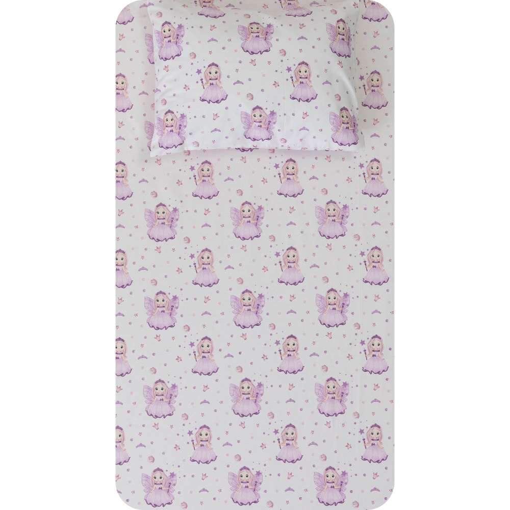 Σεντόνι Σετ 2ΤΜΧ Νεράιδα Μονό Λιλά Λιλά ΜΟΝΟ 160 x 240 cm + 50 x 70 cm