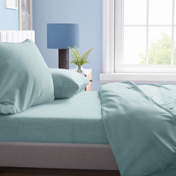 Σεντόνι 1 τεμ Solid 497 220X240 Aqua 100% Cotton-33122024008