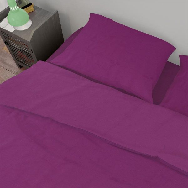 Σεντόνια Σετ 3 τεμ Solid 501 160X240 Dark Magenta 100% Cotton-33122223001