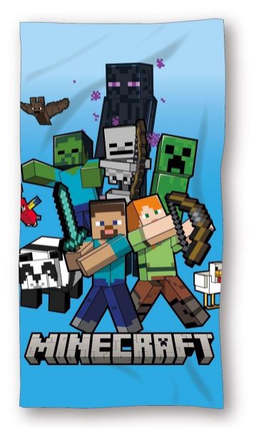 Πετσέτα Θαλάσσης Quick Dry Mojang Minecraft 49 70X140 Blue 100% Microfiber-54460912014
