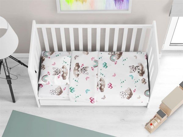 Κατωσέντονο Με Λάστιχο bebe Kitten 560 0,70X1,40X0,15 Petrol 100% Cotton-31112019042