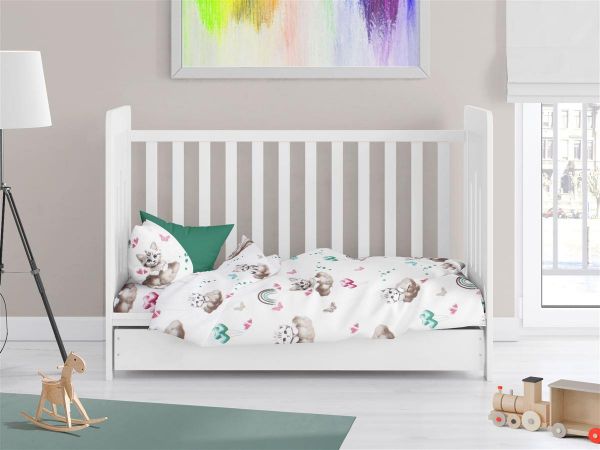 Παπλωματοθήκη Εμπριμέ bebe Kitten 560 120X160 Petrol 100% Cotton-31110821042