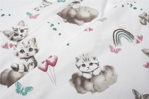 Σεντονάκι Λίκνου bebe Kitten 560 80X110 Petrol 100% Cotton-31112020042