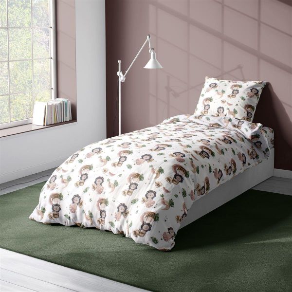 Πάπλωμα Εμπριμέ kids Lion 532 160X240 Beige 100% Cotton-32111123039