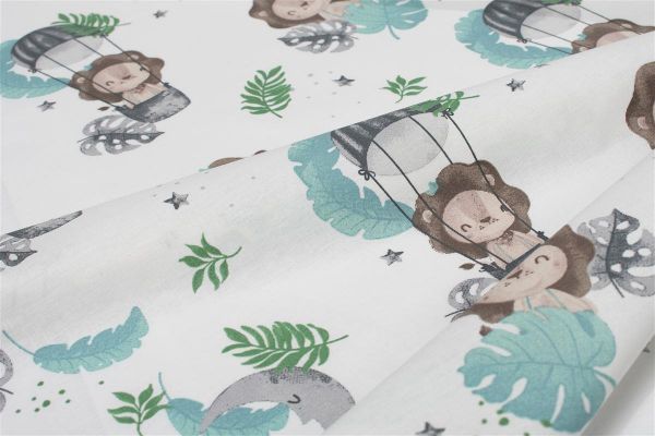 Σεντονάκι Λίκνου bebe Lion 533 80X110 Sky Blue 100% Cotton-31112020040