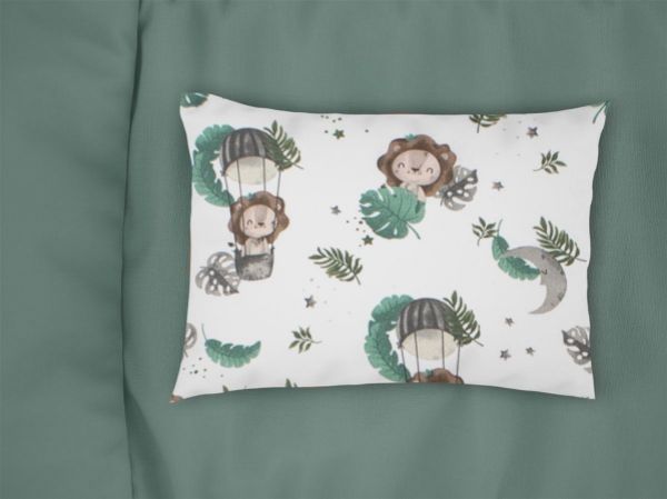 Μαξιλαροθήκη Εμπριμέ kids Lion 534 50X70 Green 100% Cotton-32111647041