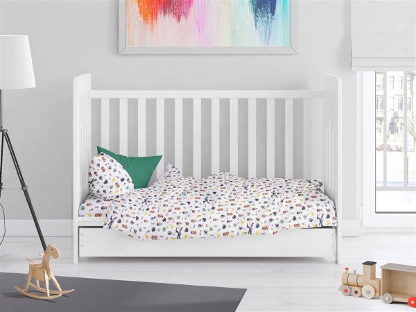 Παπλωματοθήκη Εμπριμέ bebe Minecraft 566 120X160 White-Grey 100% Cotton-31110821045