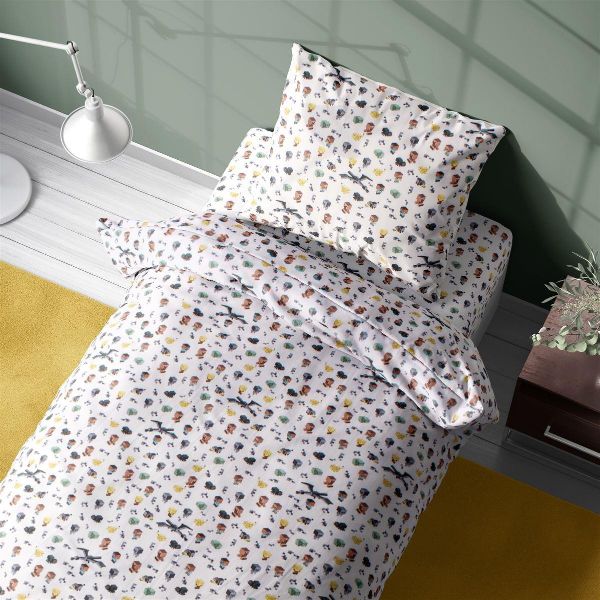 Σεντόνια Εμπριμέ Σετ 2 τεμ kids Minecraft 566 160X240 White-Grey 100% Cotton-32112123045