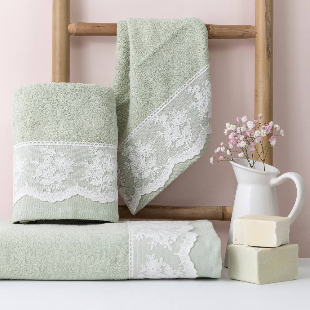 Πετσέτες Σετ 3ΤΜΧ Blanche Φυστικί Σ3ΤΜΧ 70 x 140 / 50 x 90 / 30 x 50 cm