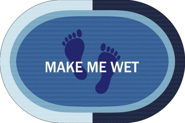Πατάκι Μπάνιου Oval Αντιολισθητικό Make Me Wet 50X70 Sky Blue 100% Polyester-33413047007
