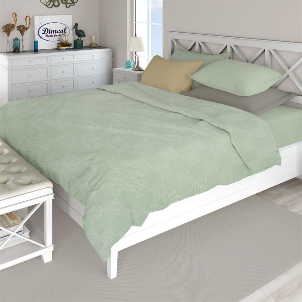 Κουβέρτα Πικέ Μονόχρωμη 240X250 Φυστικί 100% Cotton-33122670007