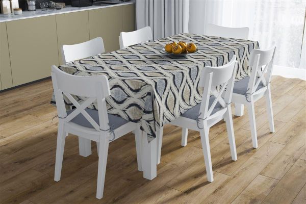 Αλέκιαστο Σετ 2 τεμ (Τραπ/λο 140X140 & Τραβέρσα 40X140) Cyclops 461 Blue 70/30 Cott/Pol-33313353003