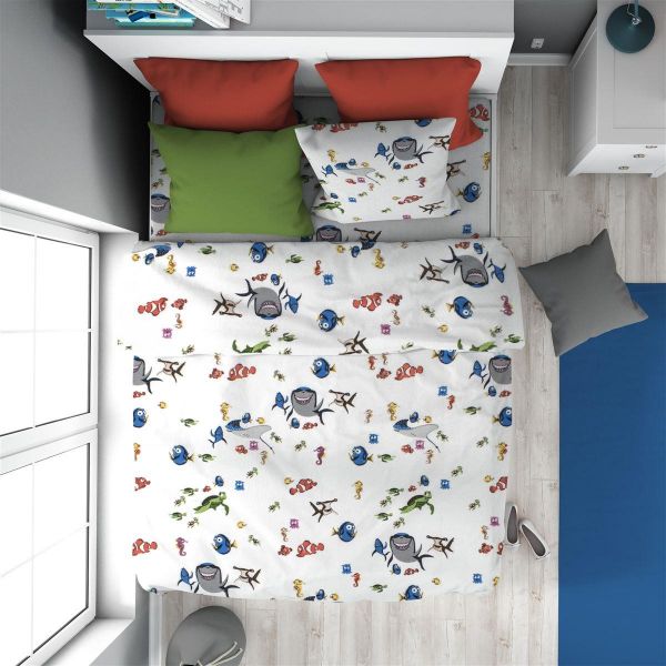 Παπλωματοθήκη Εμπριμέ kids Nemo 31 160X240 White 100% Cotton Flannel-32210823021