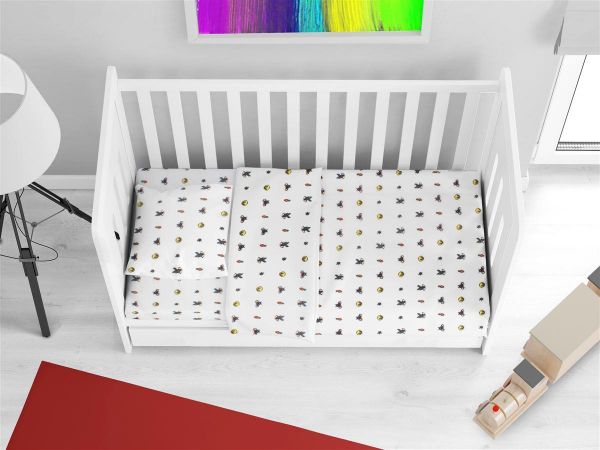 Κατωσέντονο Με Λάστιχο bebe Looney Tunes 38 0,70X1,40X0,15 White 100% Cotton Flannel-31212019019