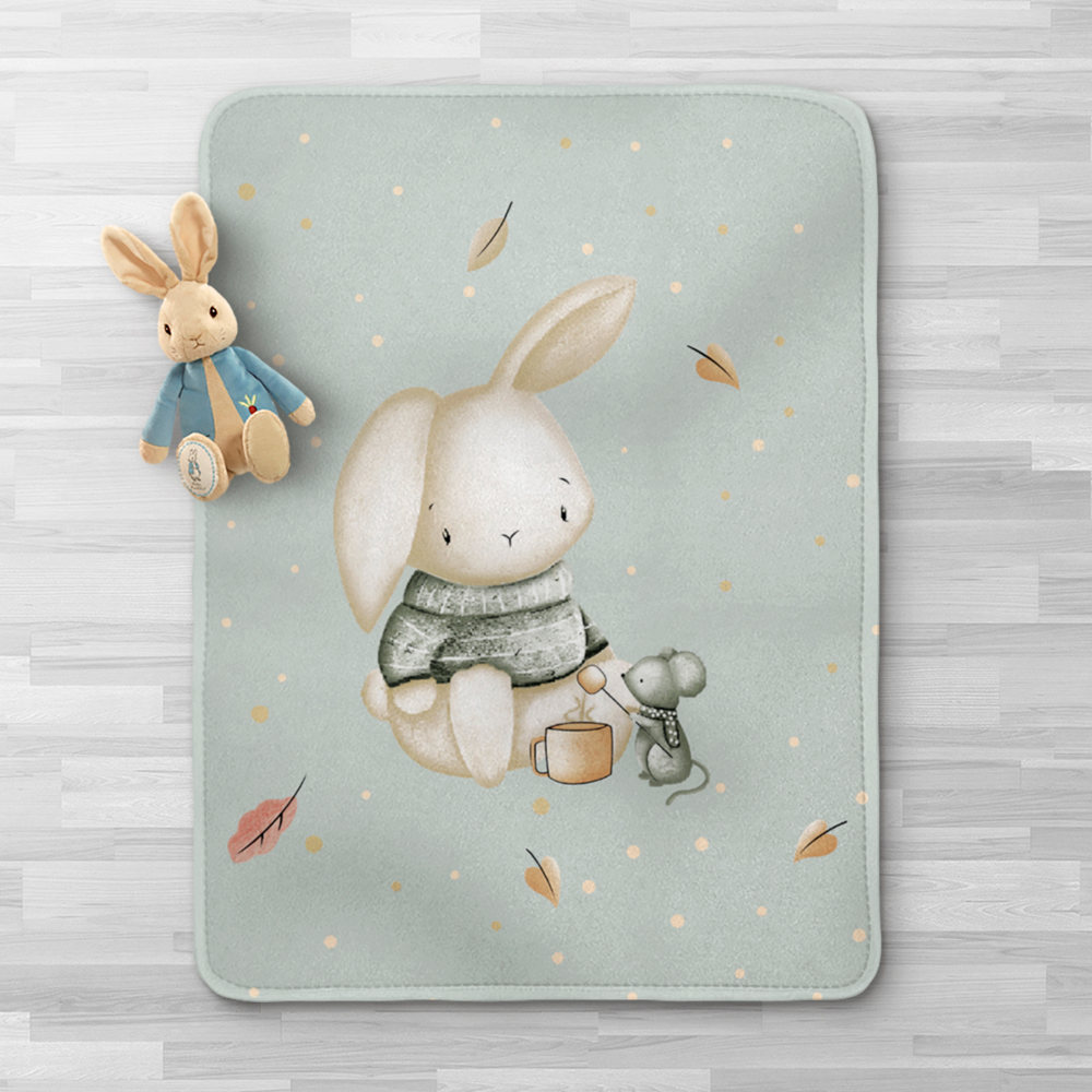 Κουβέρτα Κούνιας Λαγουδάκι Φυστικί BEBE 100 x 140 cm