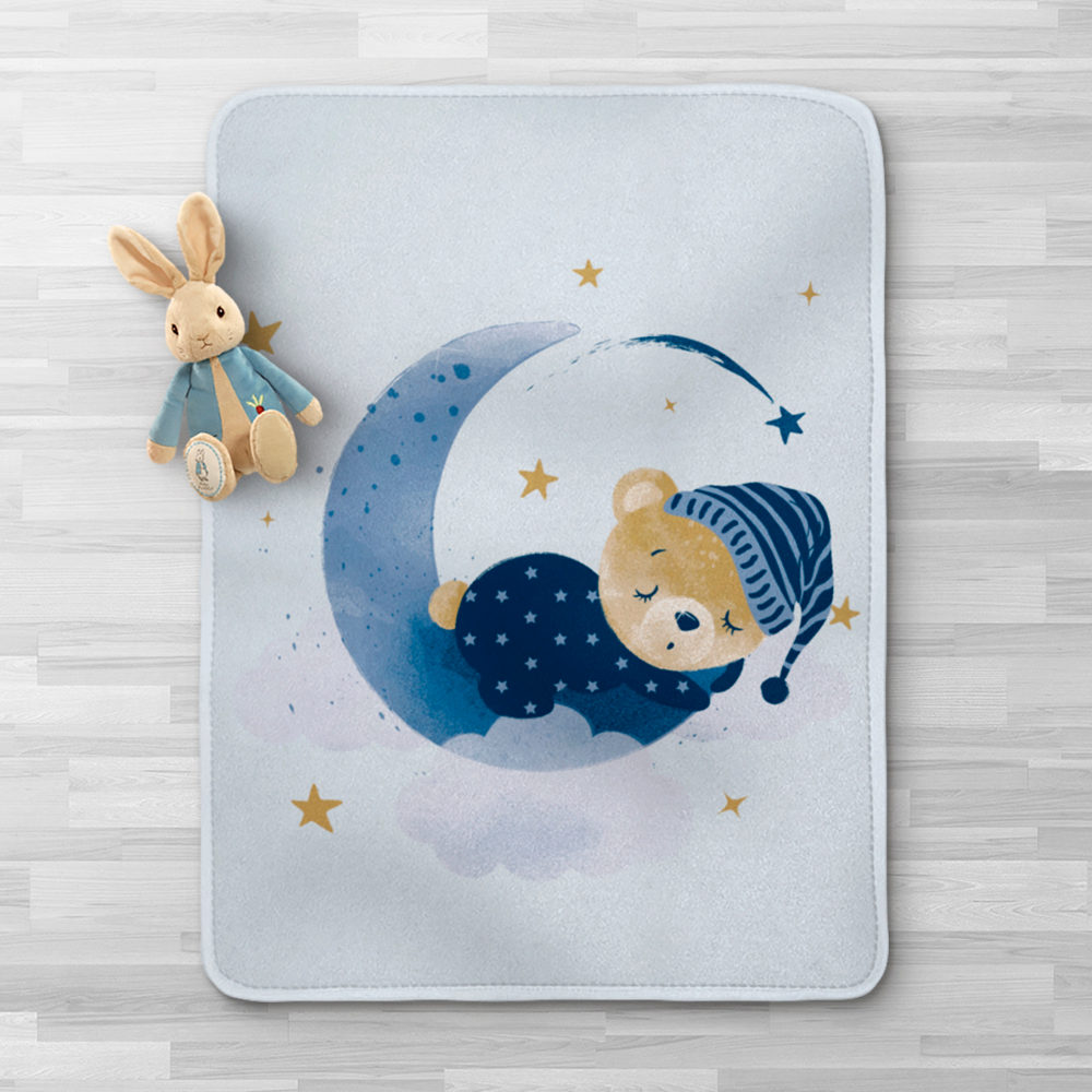 Κουβέρτα Κούνιας Sleeping Bear Μπλε Μπλε BEBE 100 x 140 cm