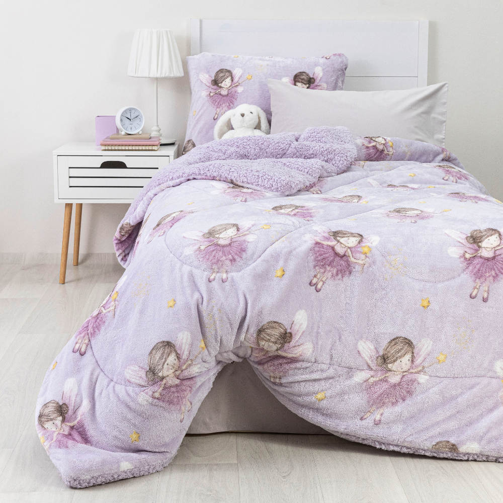 Κουβερτοπάπλωμα Fantasia Μονό Λιλά ΜΟΝΟ 160 x 220 cm