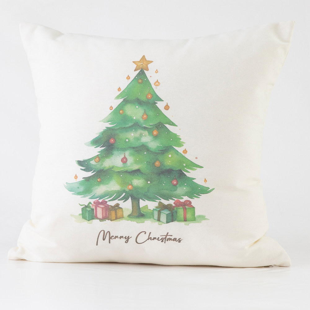 Μαξιλάρι Διακοσμητικό Χριστουγεννιάτικο Printed Σχέδιο 132 Εκρού 45 X 45 45 x 45 cm