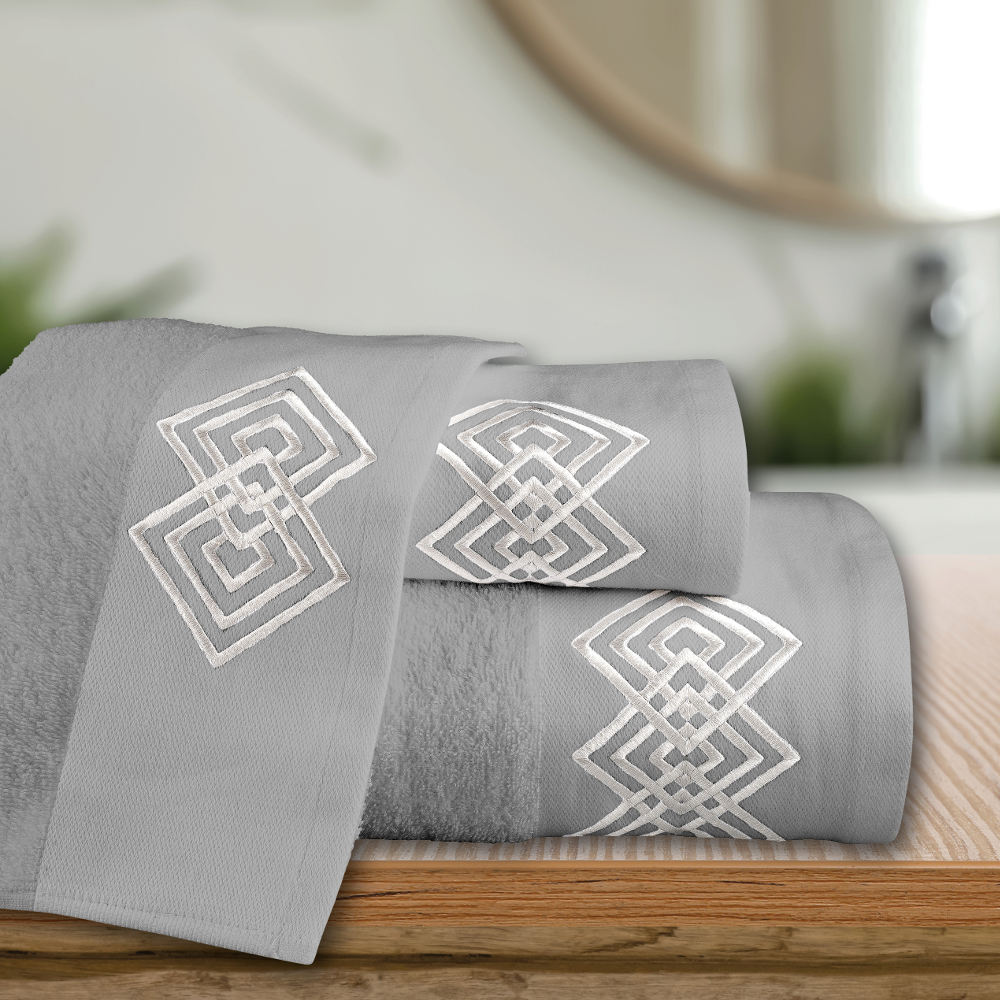 Πετσέτες Σετ 3ΤΜΧ Diamond Λευκό Σ3ΤΜΧ 70 x 140 / 50 x 90 / 30 x 50 cm